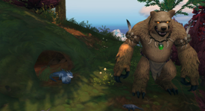 A screenshot of a furbolg on Longclaw Island